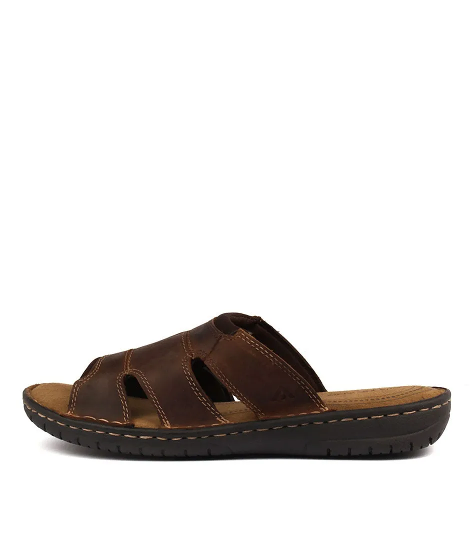 COLORADO Base Mid Brown Crazyhorse Leather Sandals