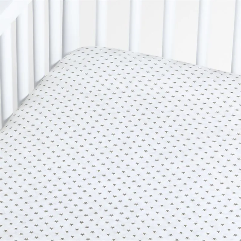 Crate&Barrel Baby's First Star Organic Jersey Baby Crib Fitted Sheet