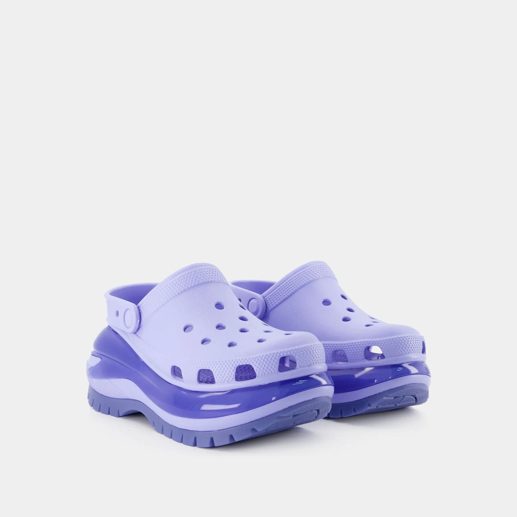 Crocs  Classic Mega Crush Mules - Crocs - Moon Jelly - Synthetic