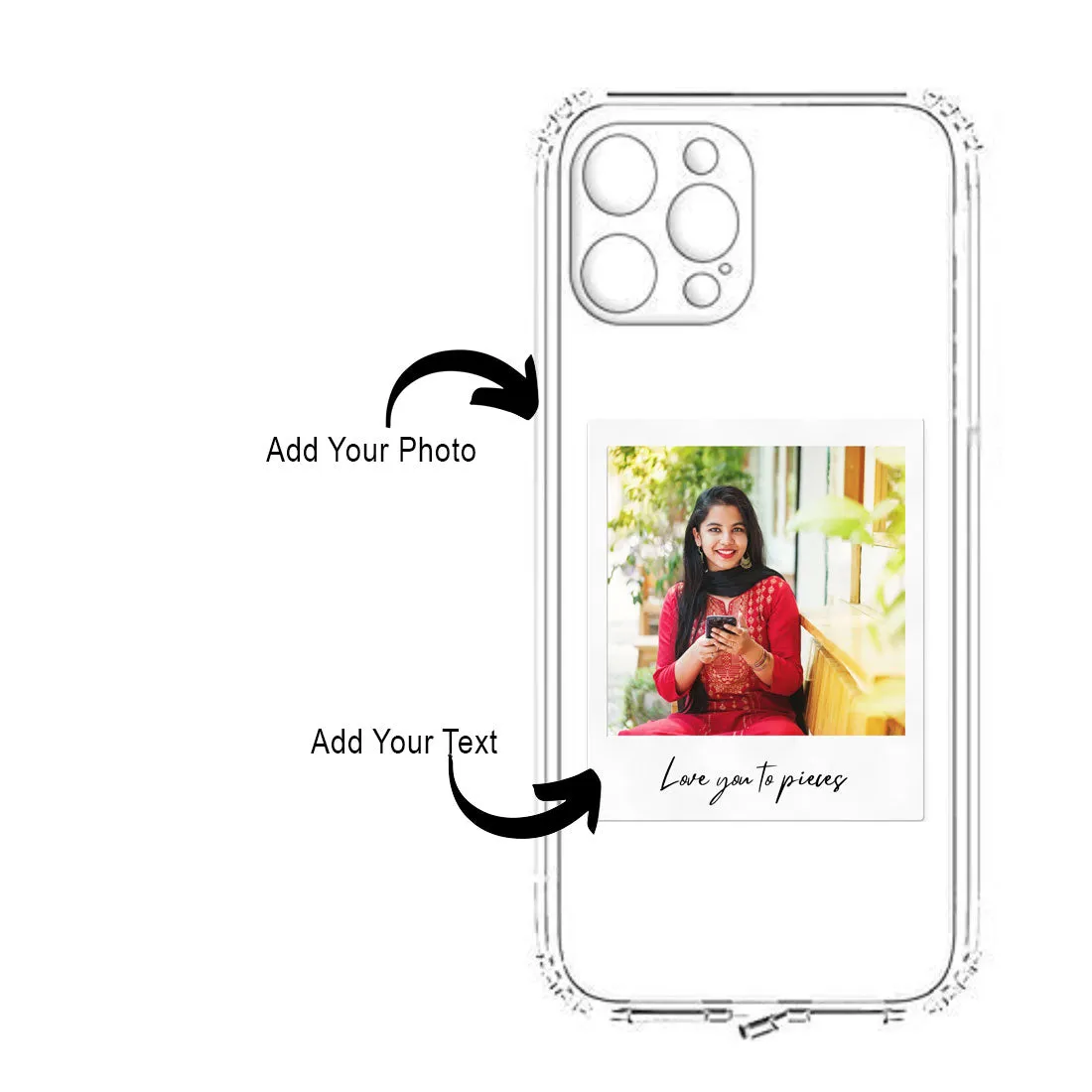 Customized I Phone 11 Pro Phone Case with Photo Transparent Cases with a Camera Protection