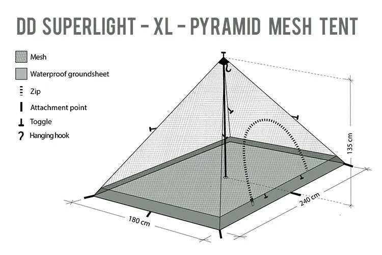 DD Hammocks Superlight XL Pyramid Tent Mesh Inner