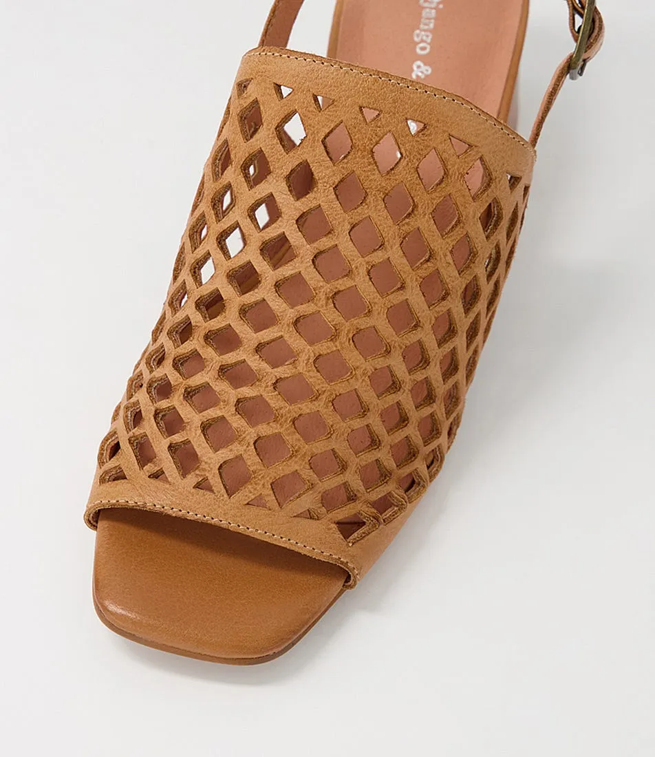 DJANGO & JULIETTE Fairhaven Dark Tan Leather Sandals