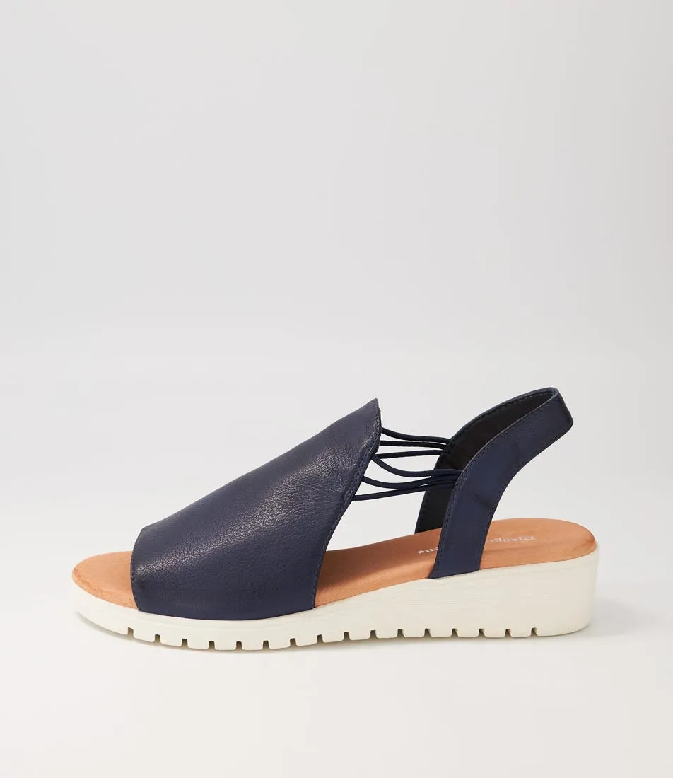 DJANGO & JULIETTE Marliss Navy Leather Sandals Ws