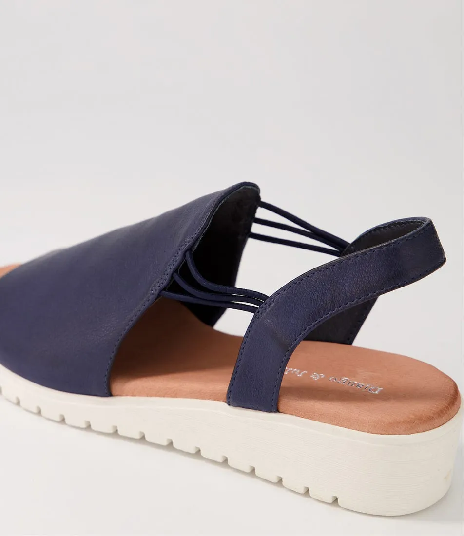 DJANGO & JULIETTE Marliss Navy Leather Sandals Ws