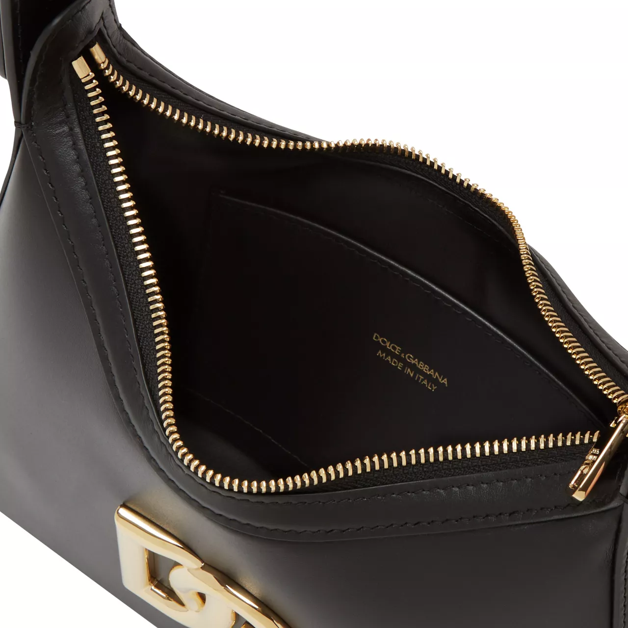 DOLCE & GABBANA DG Logo Leather Shoulder Bag - Black