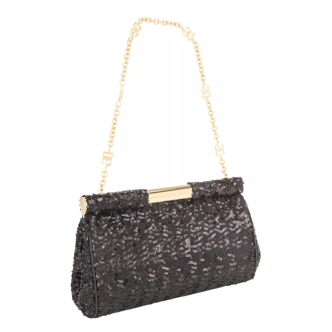 DOLCE & GABBANA Marlene Sequin Medium Shoulder Bag - Nero