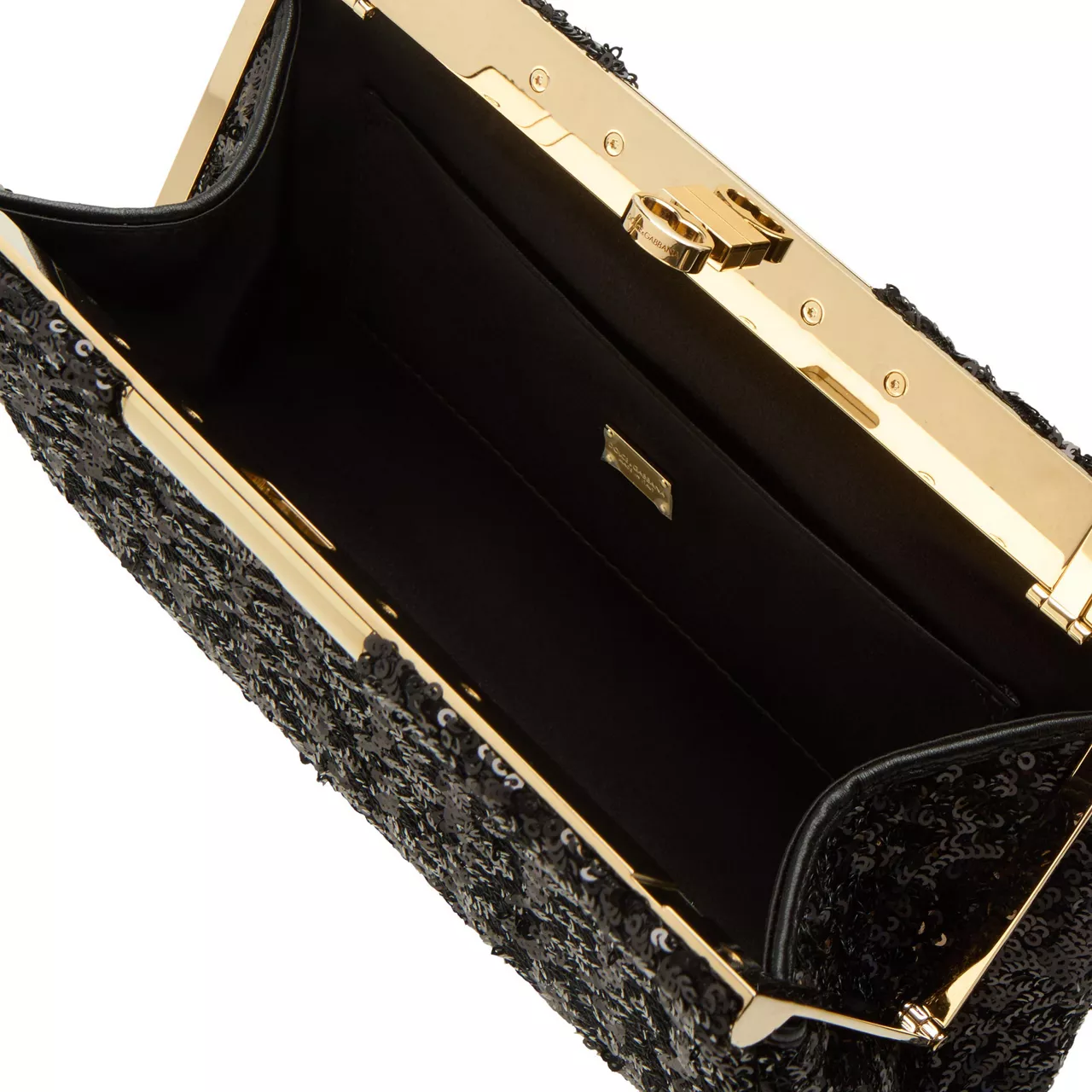 DOLCE & GABBANA Marlene Sequin Medium Shoulder Bag - Nero