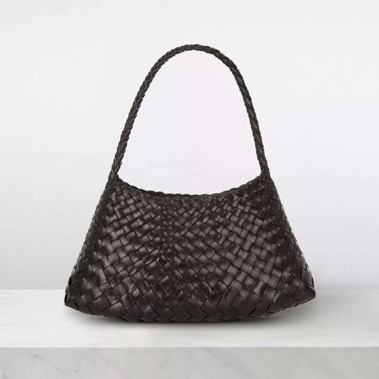 DRAGON DIFFUSION Rosanna Woven Leather Shoulder Bag - Black