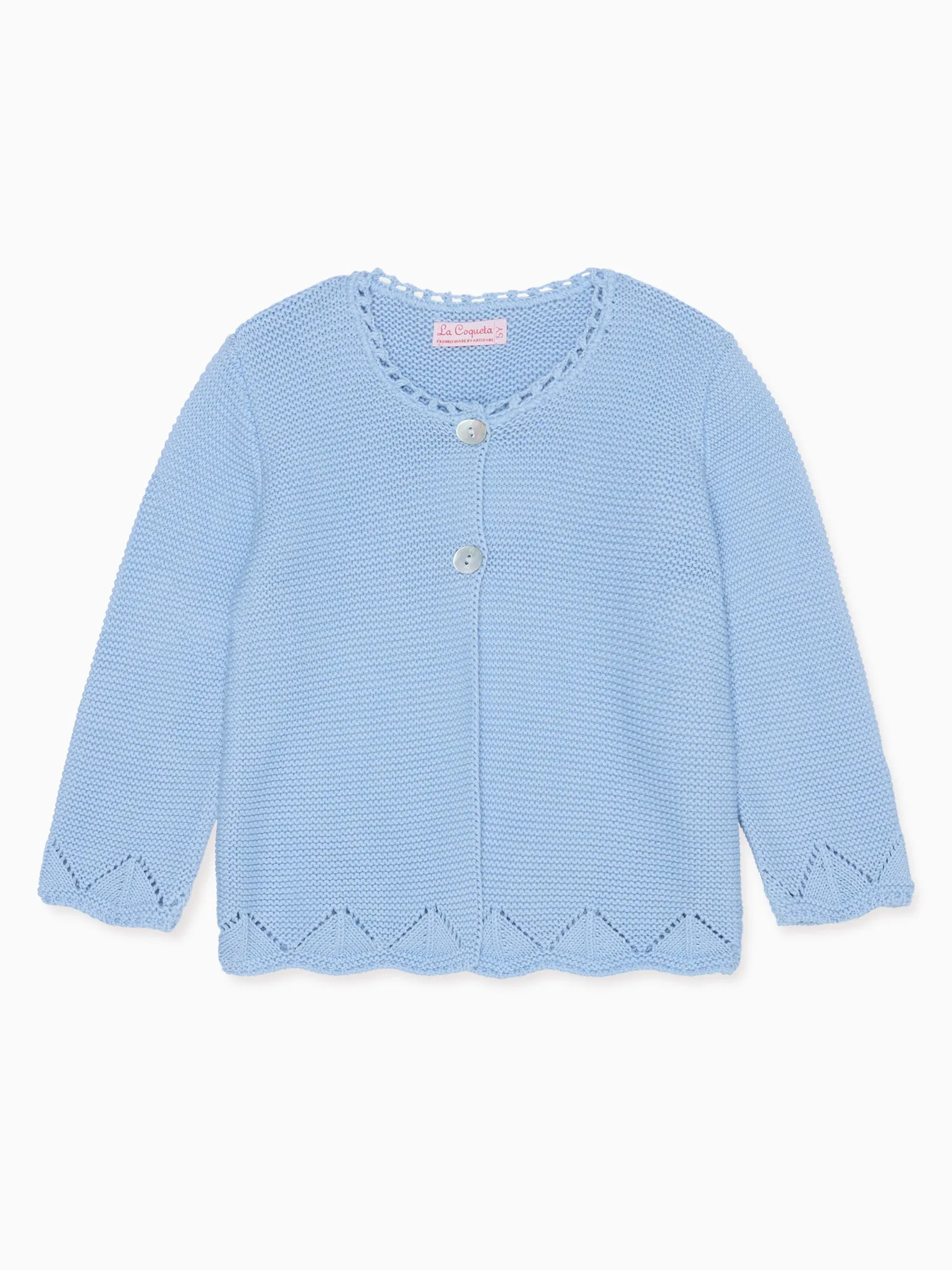 Dusty Blue Brisa Cotton Girl Cardigan