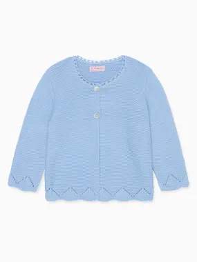 Dusty Blue Brisa Cotton Girl Cardigan