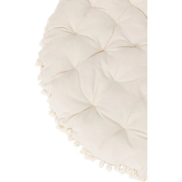 E&E Round Padded Play Mattress, Natural Tassel