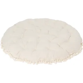 E&E Round Padded Play Mattress, Natural Tassel