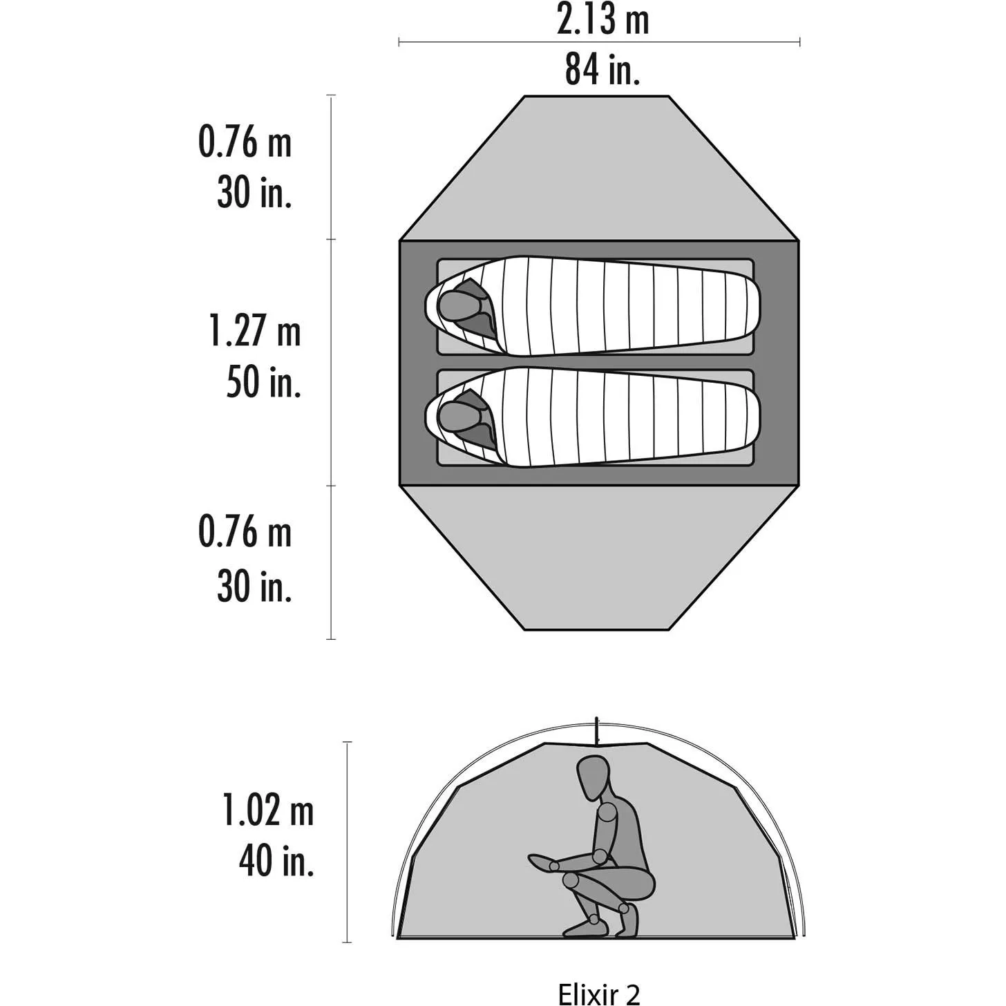 Elixir 2 Tent V2 - Grey