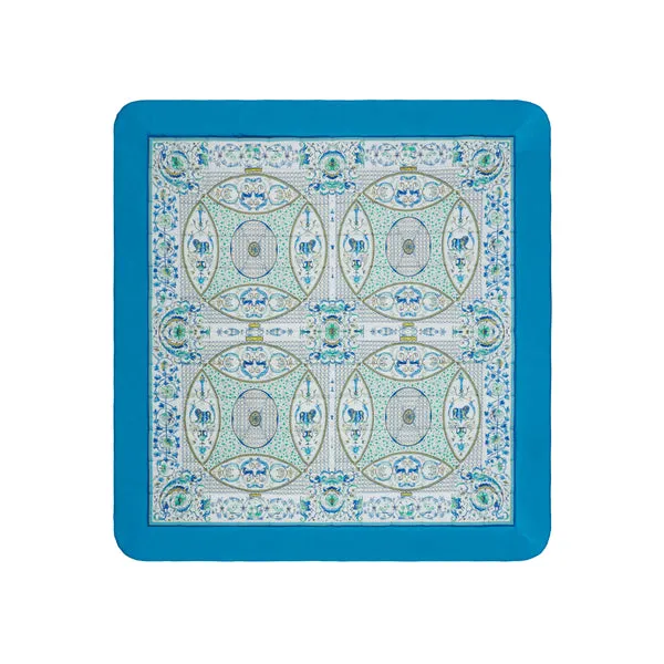 Etro Home Blue Quilt Ornamental Ramage Print (Size-270x270 cm)