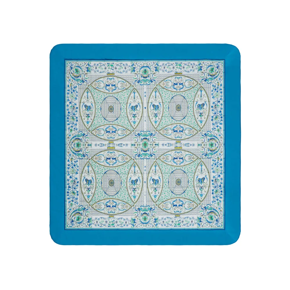 Etro Home Blue Quilt Ornamental Ramage Print (Size-270x270 cm)