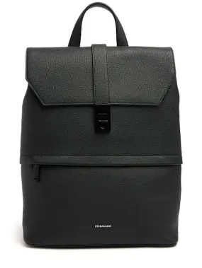 Ferragamo Twins logo leather & canvas backpack