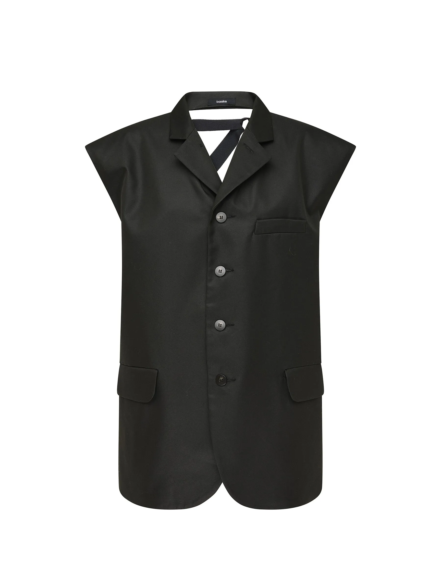 gabardine cut out vest