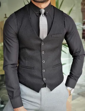 Garuzo Black Slim Fit Vest