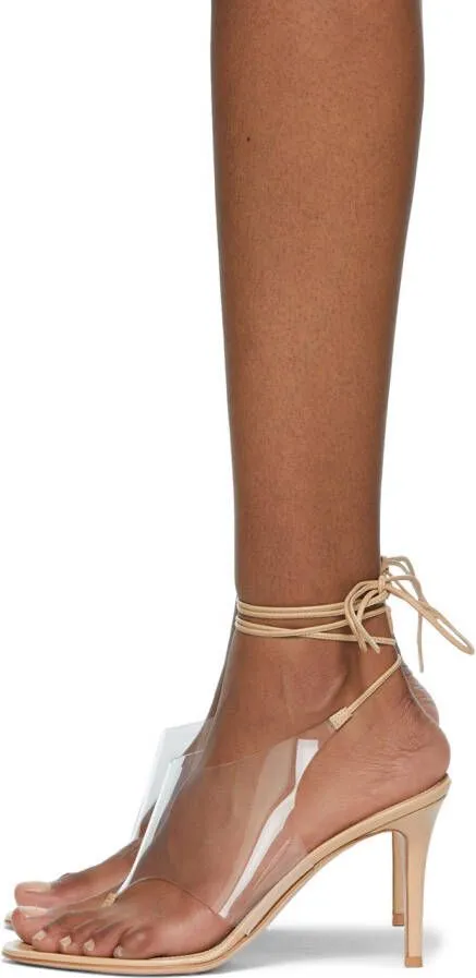 Gianvito Rossi Transparent & Beige Nerea Heeled Sandals