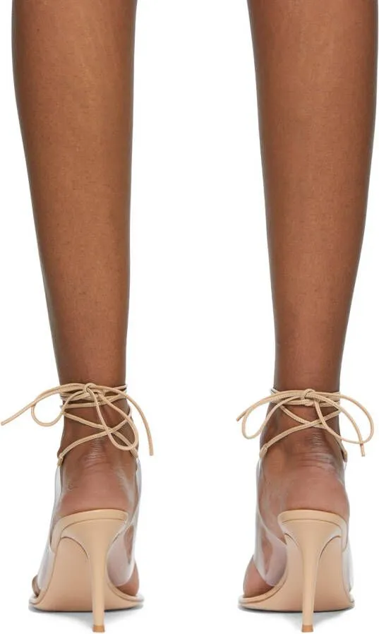 Gianvito Rossi Transparent & Beige Nerea Heeled Sandals