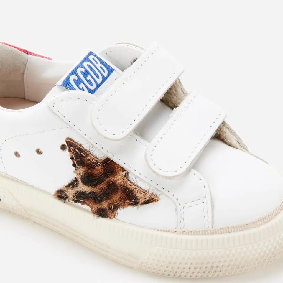 Golden Goose Toddlers' Leather Upper And Stripes Leopard Horsy Trainers - White/Beige Brown Leo/Fuxia - UK 3 Infant | Coggles