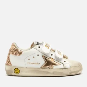 Golden Goose Toddlers' Suede Toe and Leather Old School Trainers - White/Ice/Gold - UK 3 Infant | Coggles