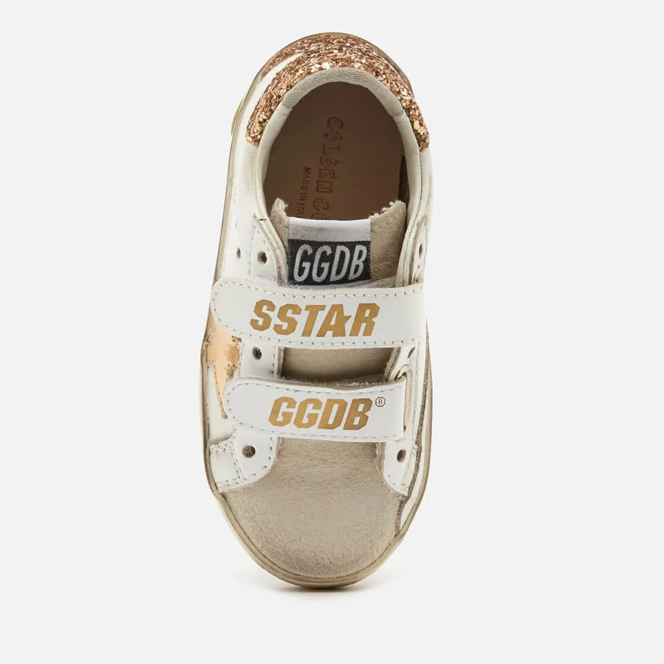 Golden Goose Toddlers' Suede Toe and Leather Old School Trainers - White/Ice/Gold - UK 3 Infant | Coggles