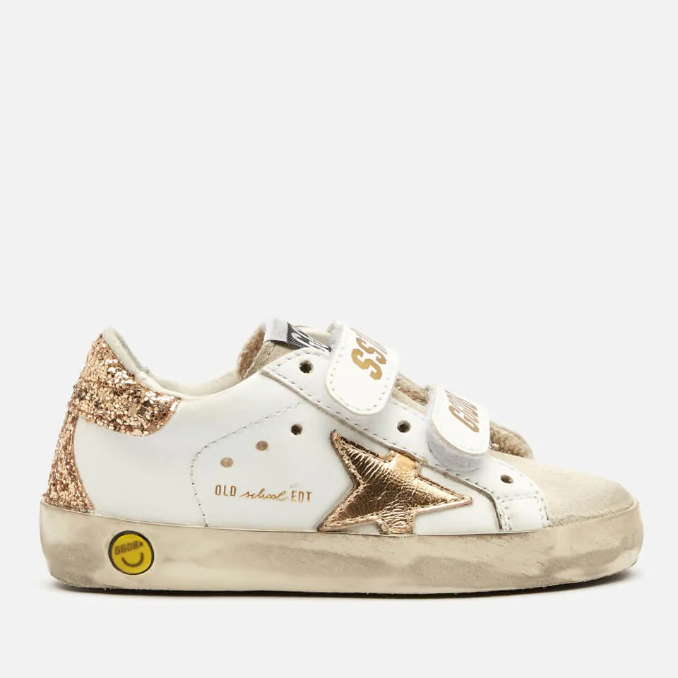 Golden Goose Toddlers' Suede Toe and Leather Old School Trainers - White/Ice/Gold - UK 3 Infant | Coggles