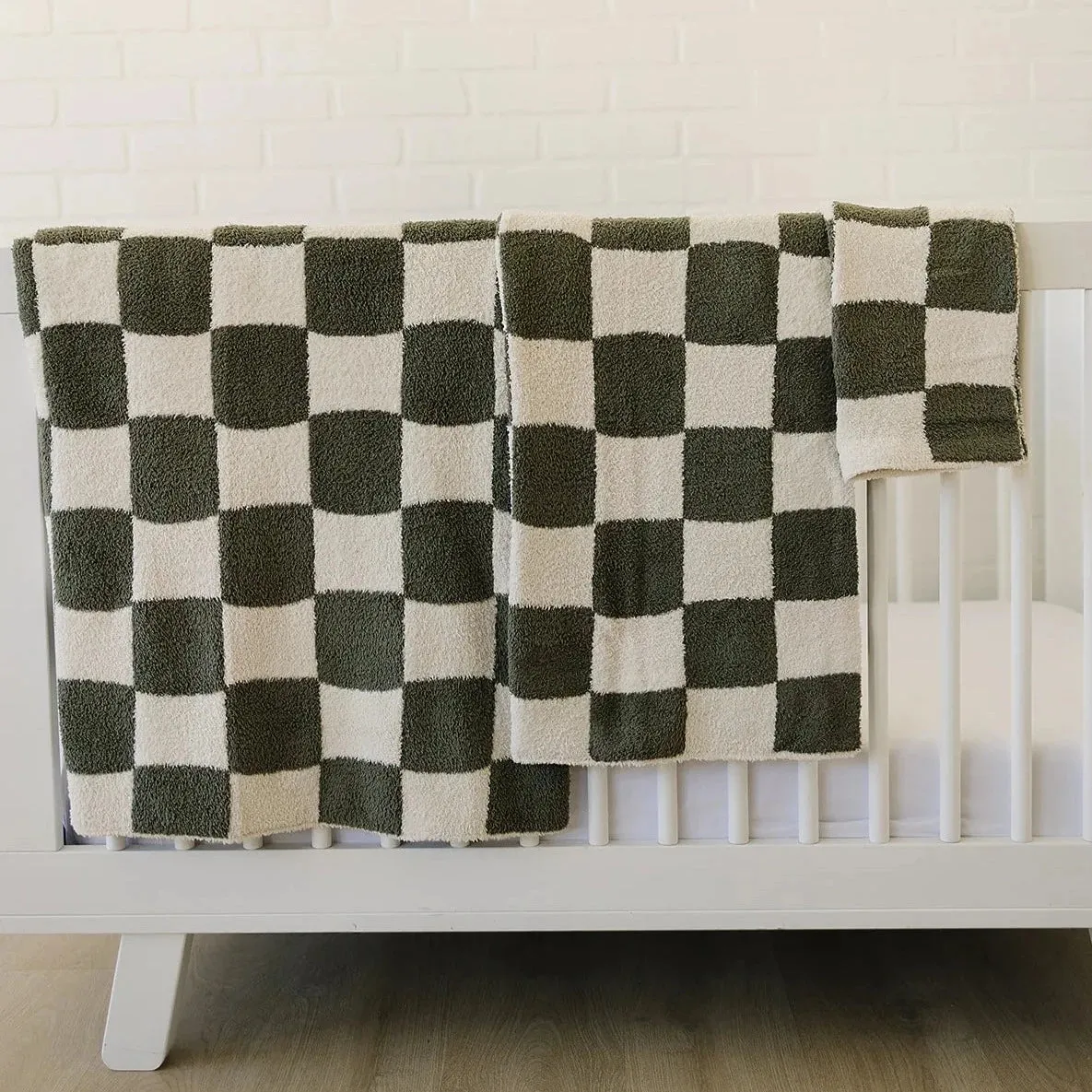 Green Checkered Plush Blanket