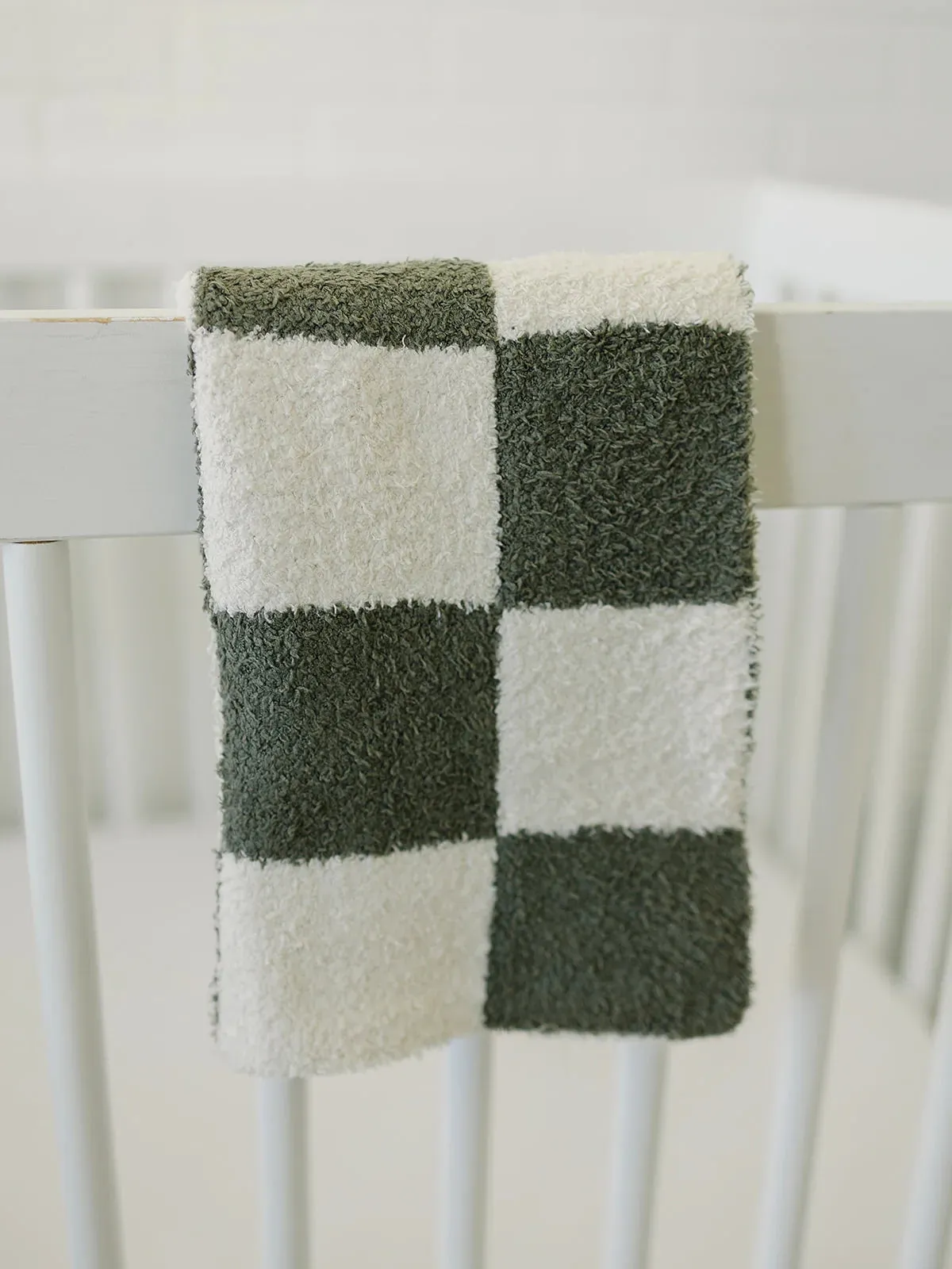 Green Checkered Plush Blanket