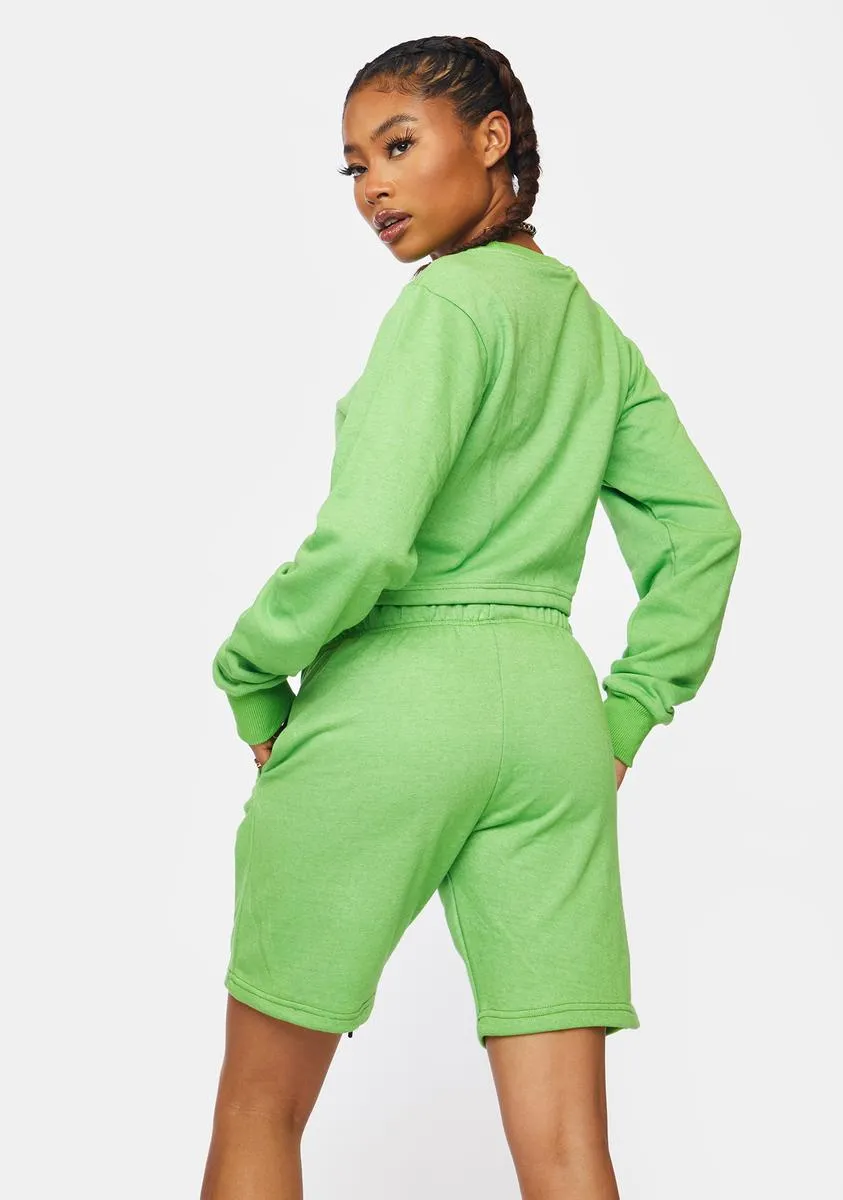 Green Shorts Set-