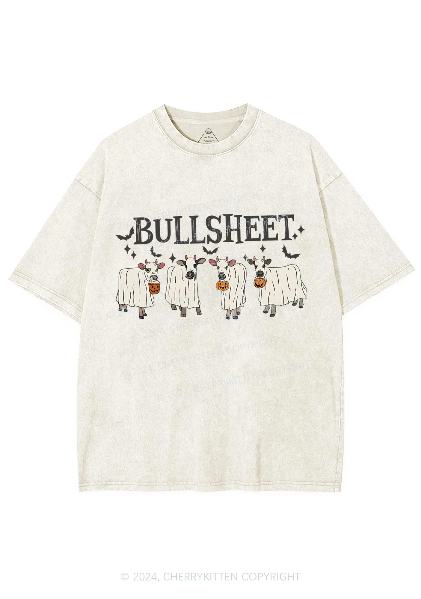 Halloween Bull Sheet Y2K Washed Tee Cherrykitten