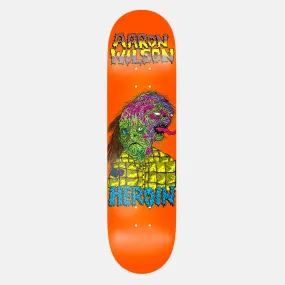 Heroin Skateboards - 8.5 Aaron Wilson Face Melter Skateboard Deck (Orange)