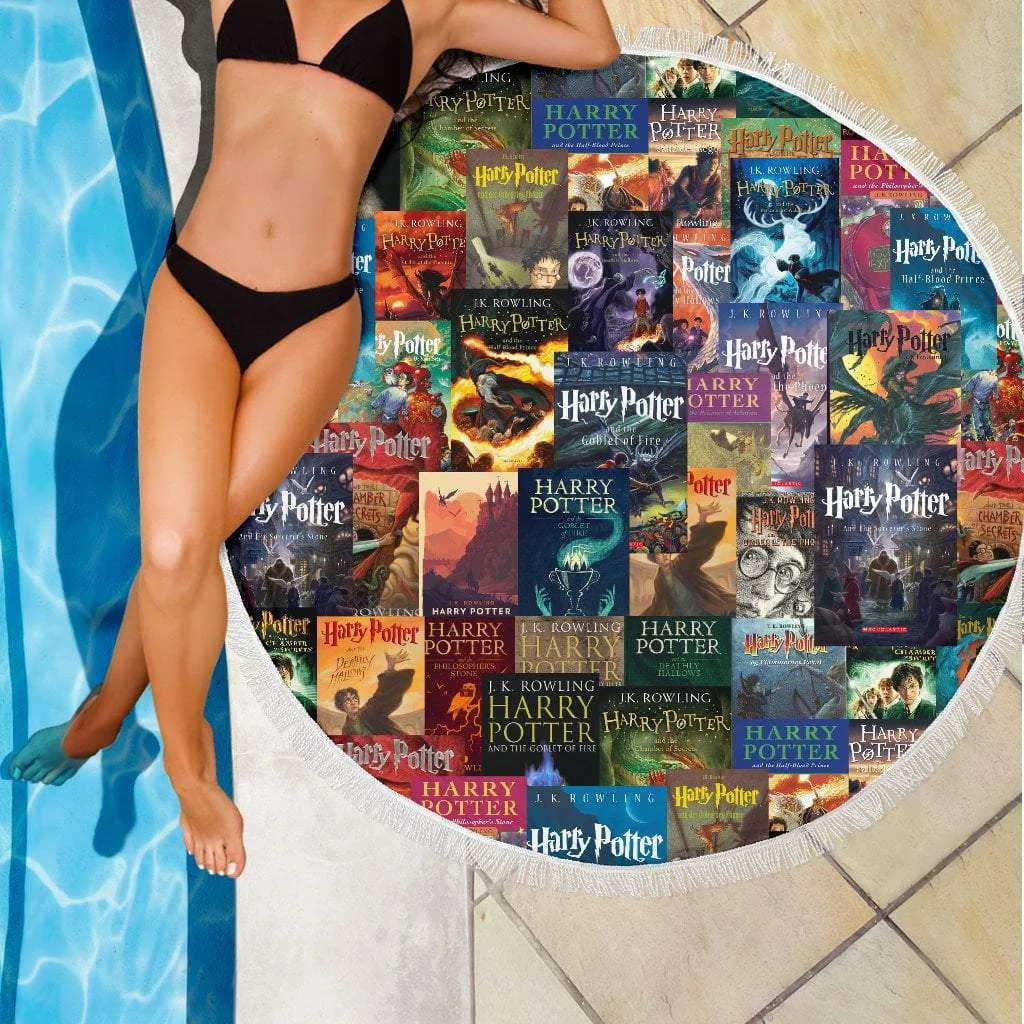 HP Book Covers Round Beach Blanket