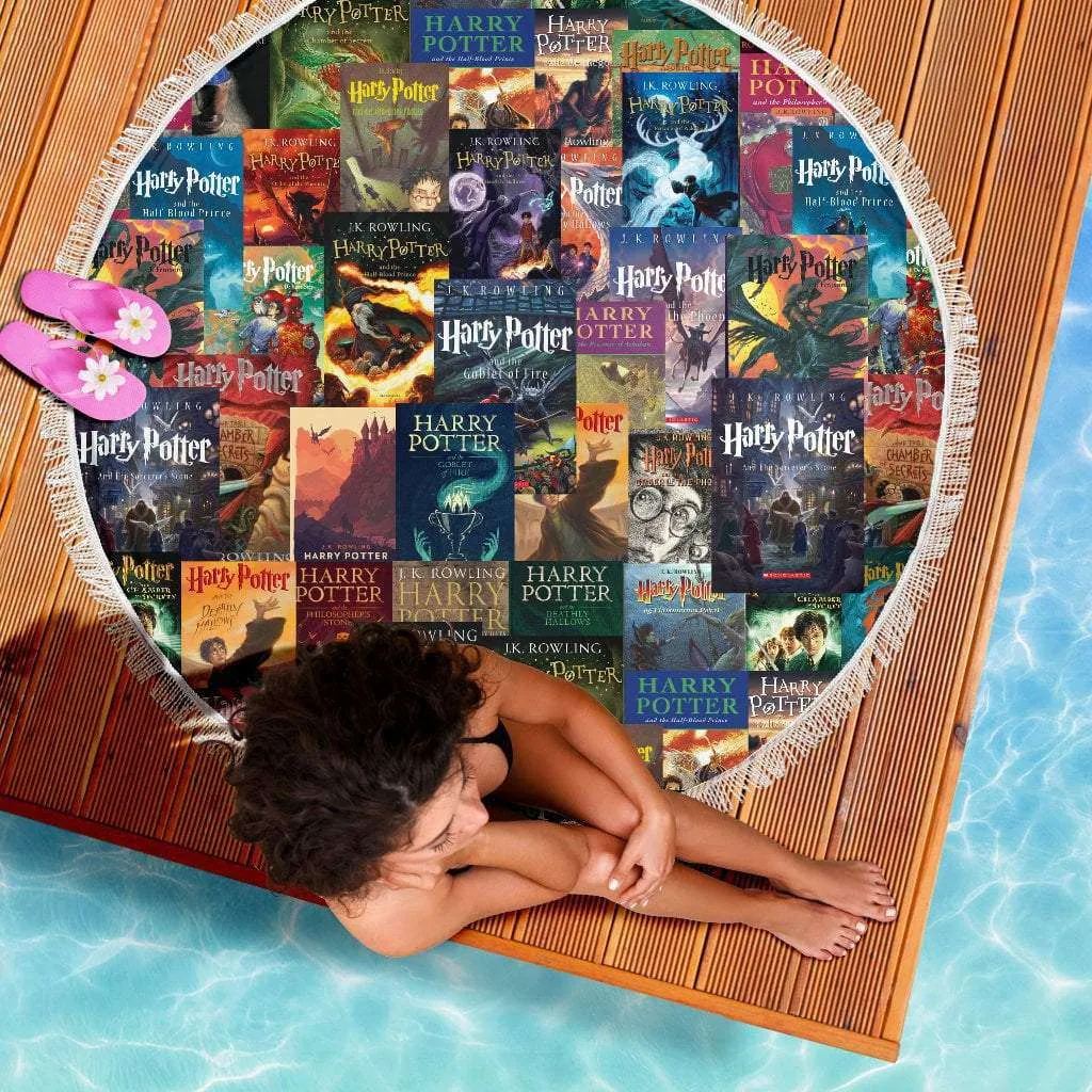 HP Book Covers Round Beach Blanket