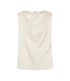 Ingrid Pleated Sleeveless Top in Champagne