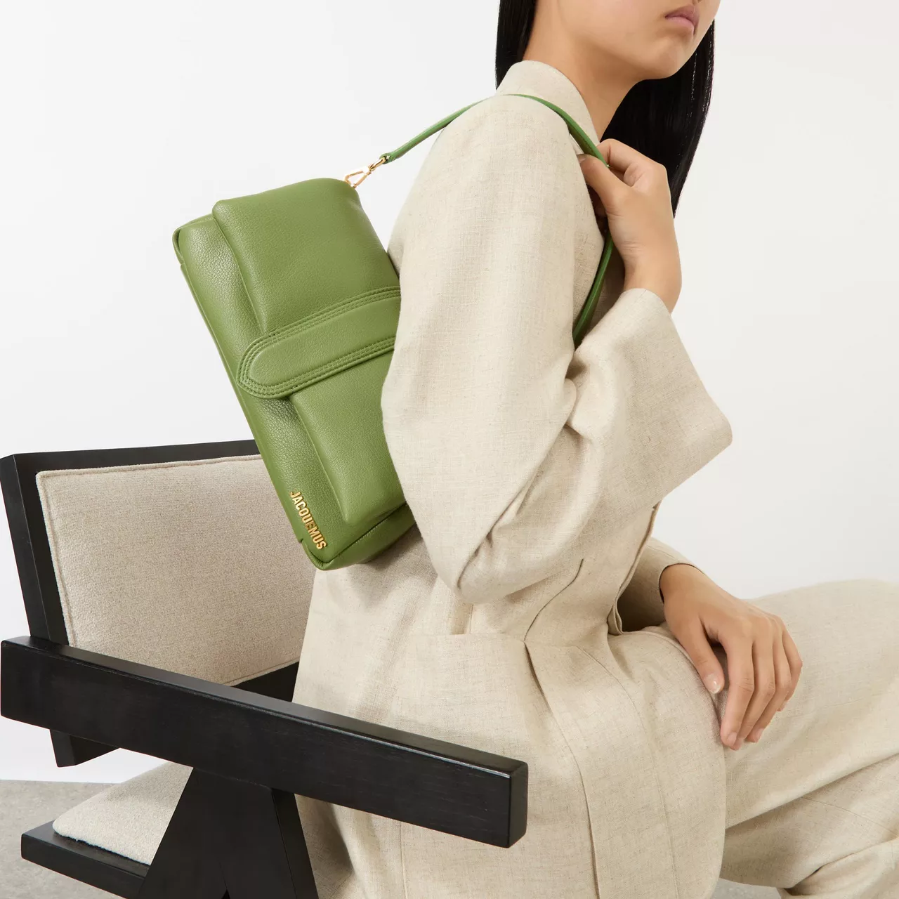 JACQUEMUS The Sustainable Edit Le Bambimou Leather Shoulder Bag - Green