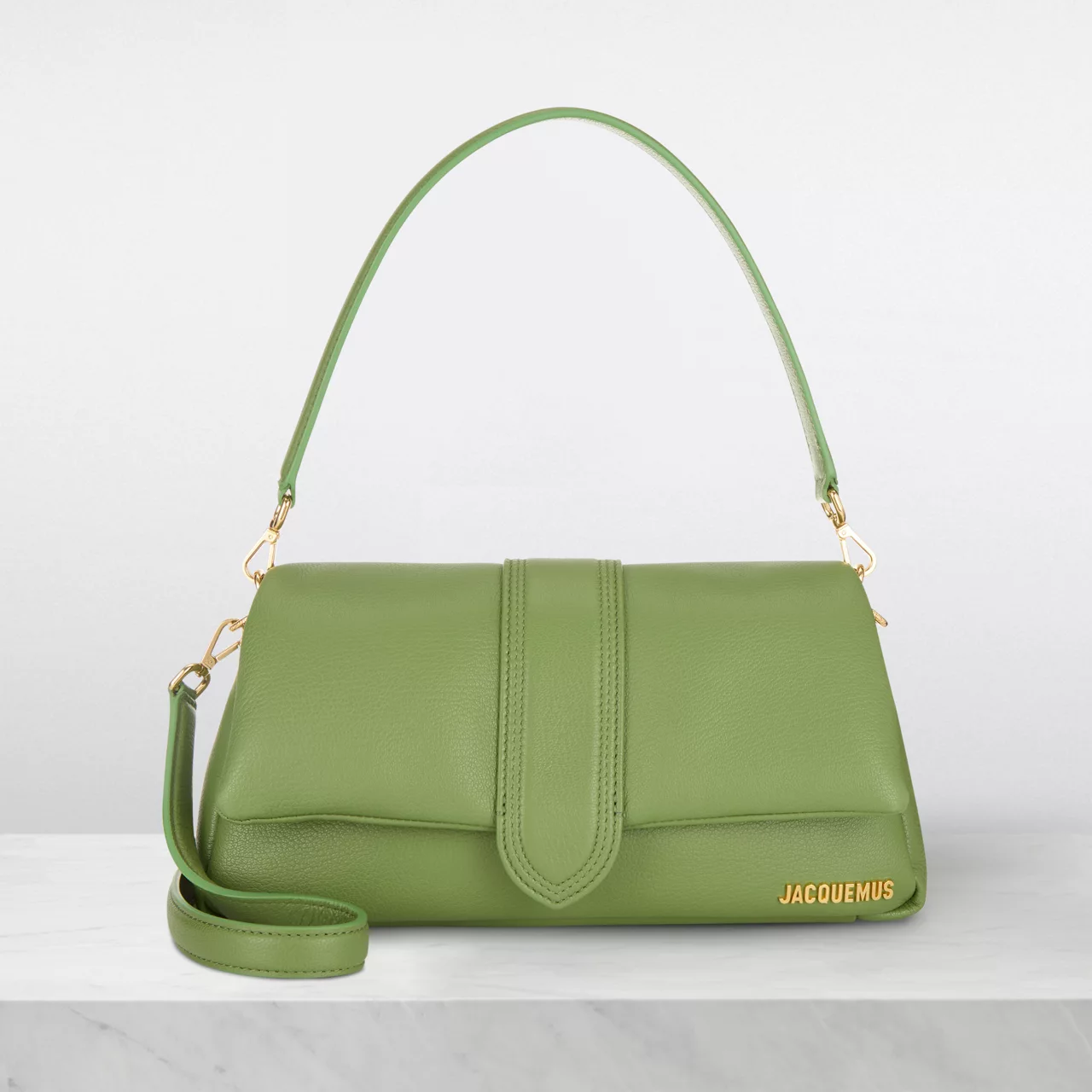 JACQUEMUS The Sustainable Edit Le Bambimou Leather Shoulder Bag - Green