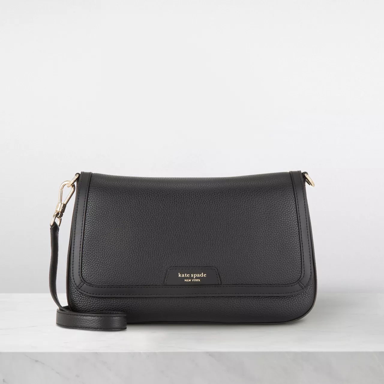 KATE SPADE NEW YORK Hudson Flap Shoulder Bag - Black