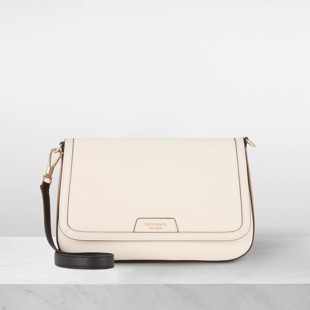 KATE SPADE NEW YORK Hudson Flap Shoulder Bag - Parchment Multi