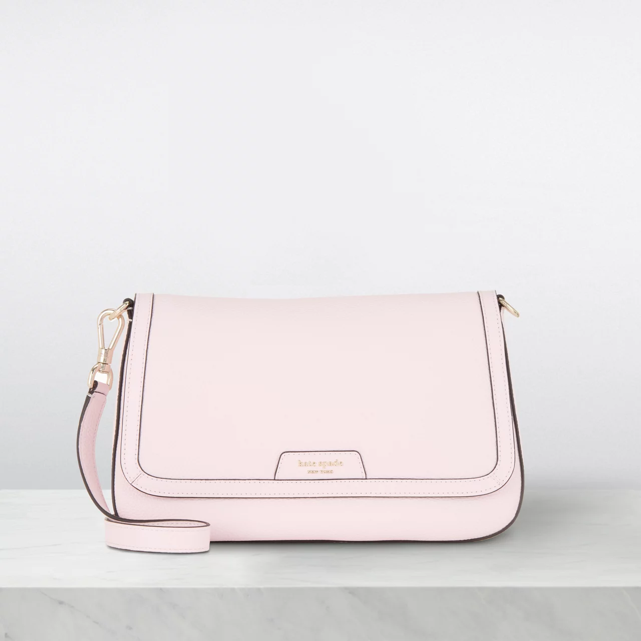 KATE SPADE NEW YORK Hudson Flap Shoulder Bag - Shimmer Pink