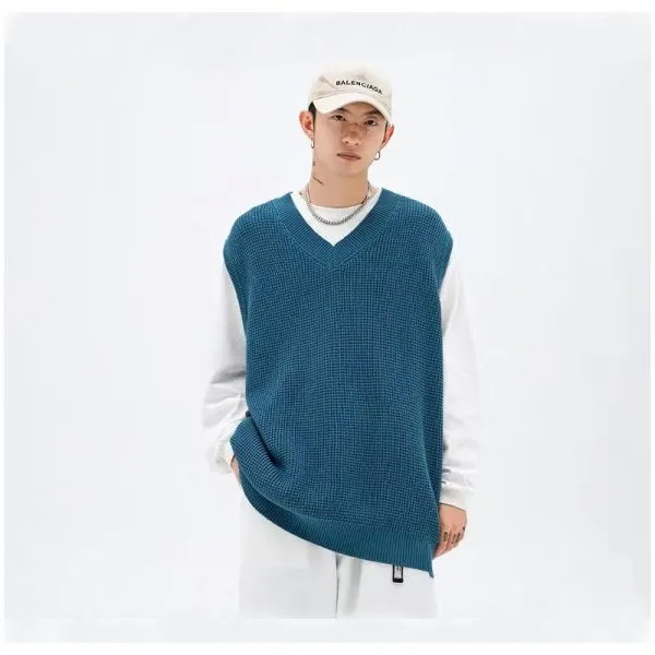 Knit vest sleeveless v-neck for men