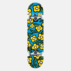 Krooked Skateboards - 8.0 Wild Style Flowers Complete Skateboard - Light Blue / Yellow