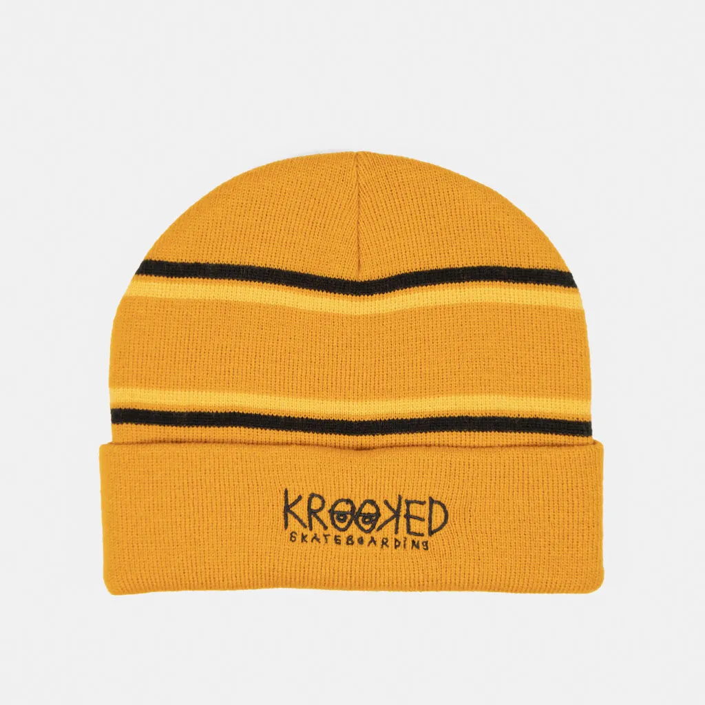 Krooked Skateboards - Krooked Eyes Beanie - Gold / Black