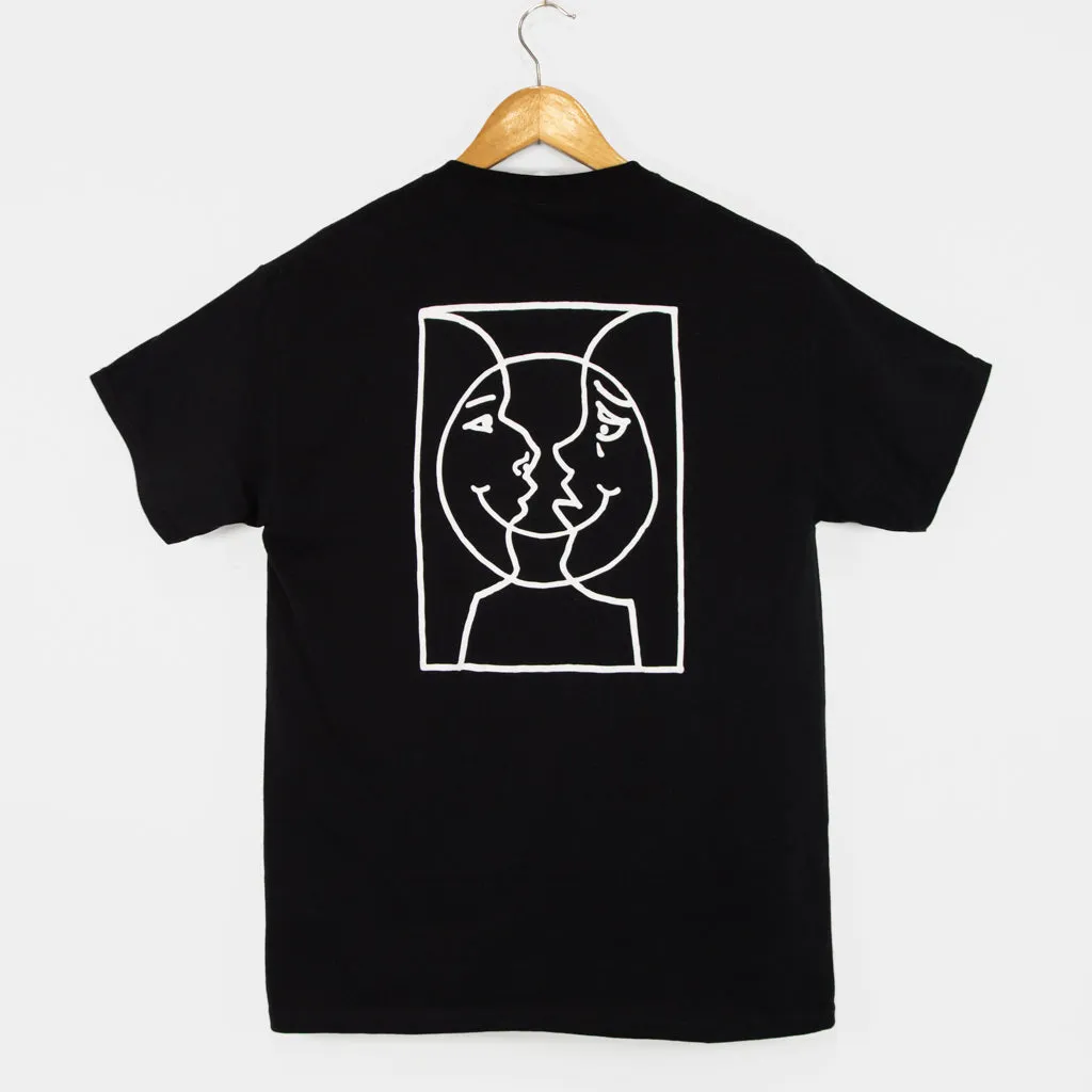 Krooked Skateboards - Moonsmile Raw T-Shirt - Black / White