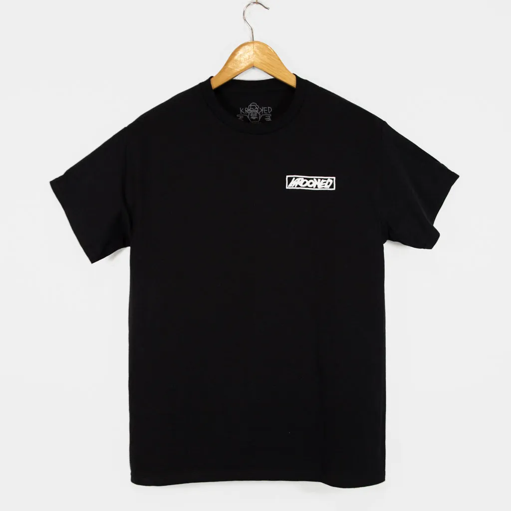 Krooked Skateboards - Moonsmile Raw T-Shirt - Black / White