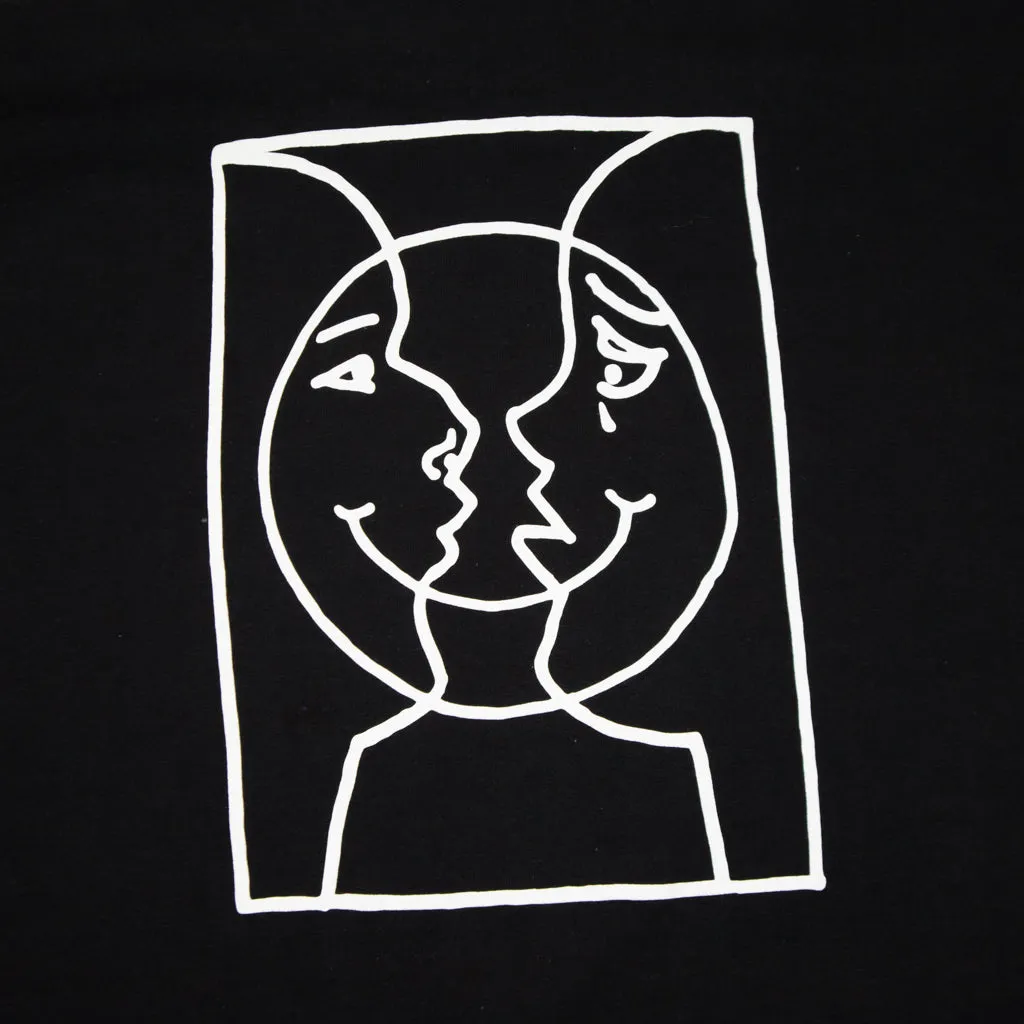 Krooked Skateboards - Moonsmile Raw T-Shirt - Black / White