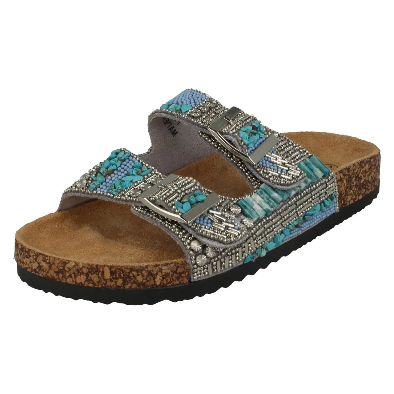 Ladies Down To Earth Beaded Mules F00251