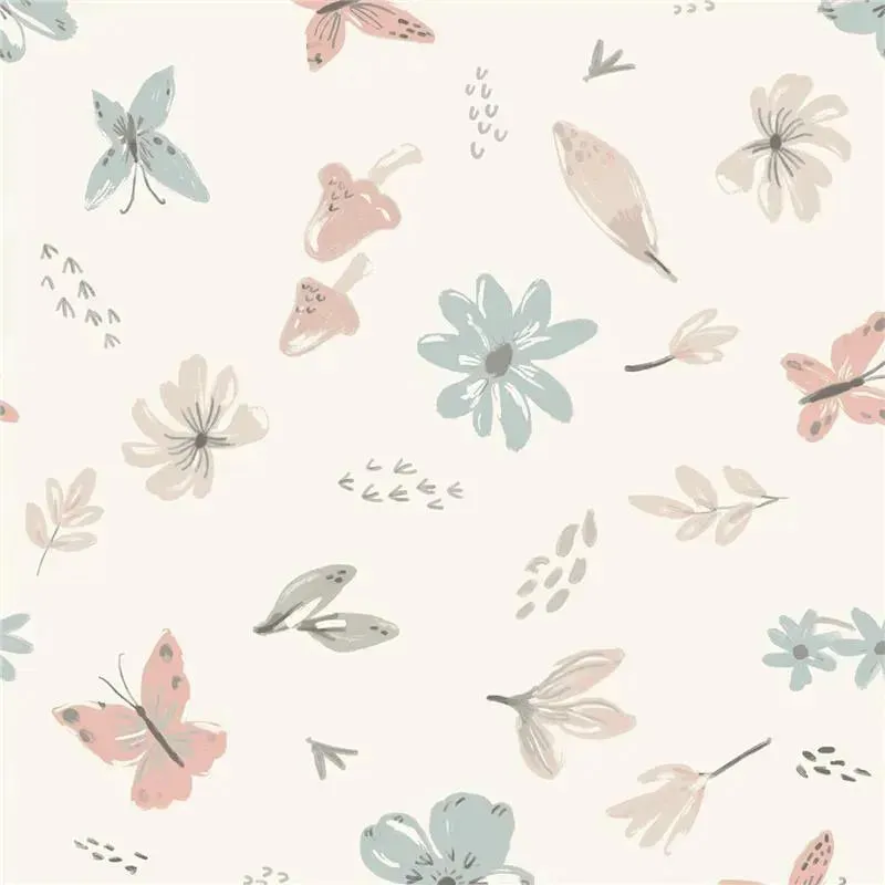 Lambs & Ivy - Baby Blooms Watercolor Floral/Butterfly Cotton Fitted Crib Sheet