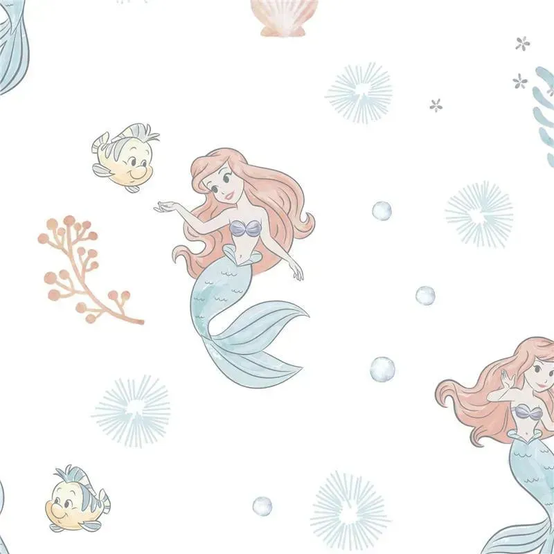 Lambs & Ivy - Bedtime Originals Disney Baby The Little Mermaid White Fitted Crib Sheet, Ariel